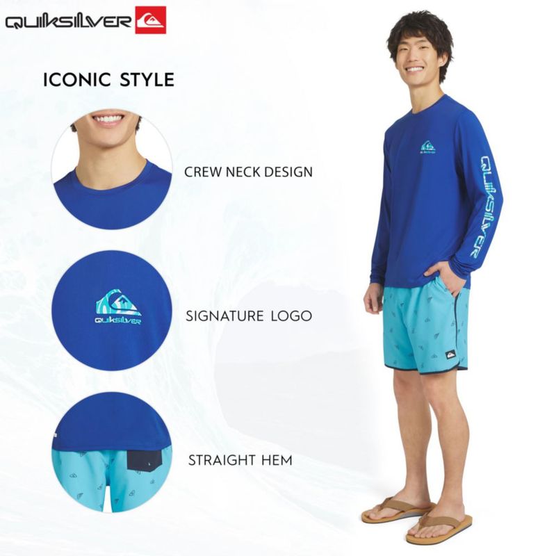 Camiseta de baño Quiksilver talla M UPF 50 manga larga azul Quartz