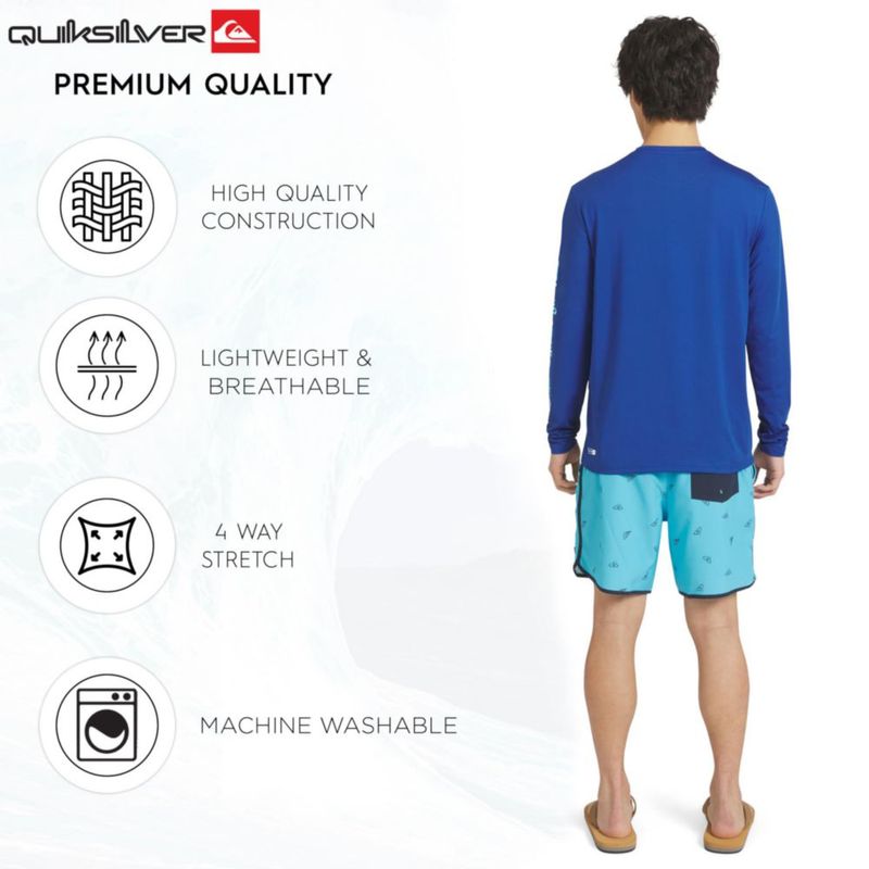 Camiseta de baño Quiksilver talla M UPF 50 manga larga azul Quartz