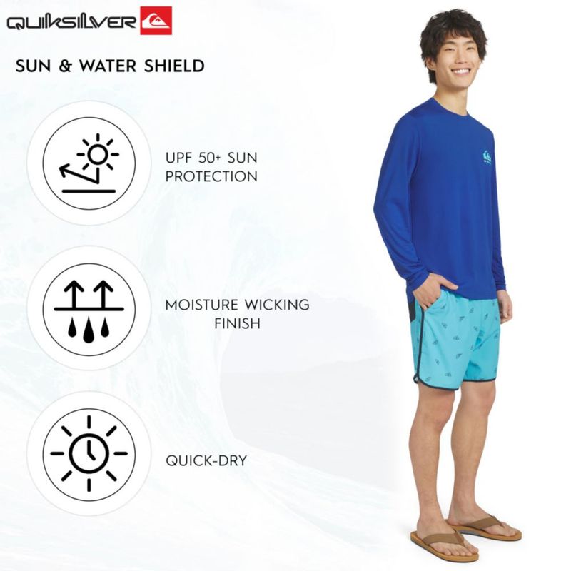 Camiseta de baño Quiksilver talla M UPF 50 manga larga azul Quartz