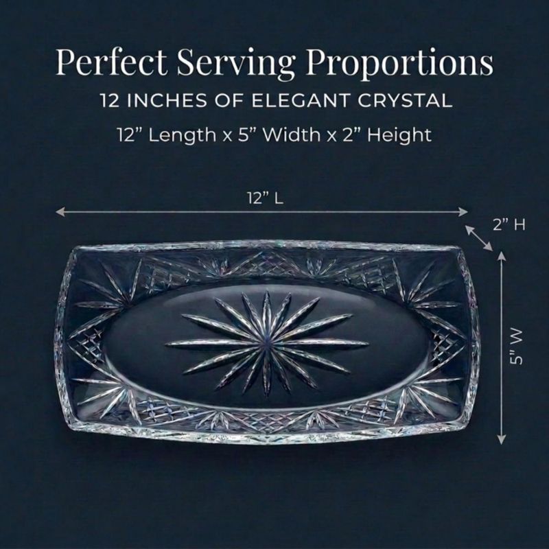Bandeja de servir Godinger ovalada 30 × 13 cm colección Dublin cristal sin plomo