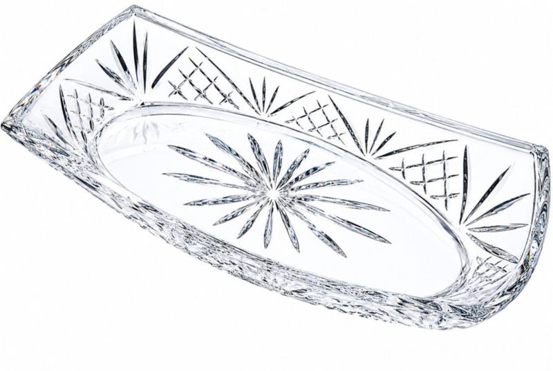 Bandeja de servir Godinger ovalada 30 × 13 cm colección Dublin cristal sin plomo