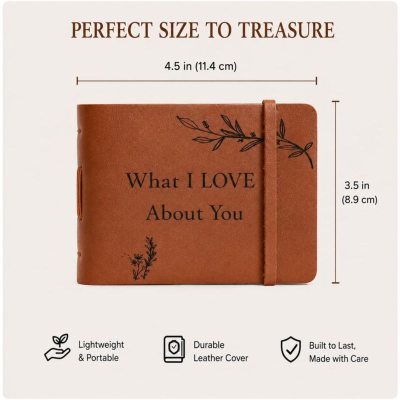 Cuaderno en blanco LEACRAFT 11x9 cm de cuero para rellenar