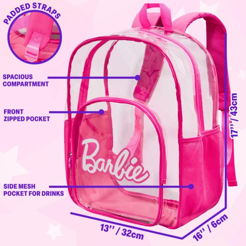 Mochila escolar transparente Get Trend Barbie 43 cm