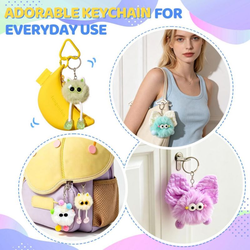 LLAVERO FUNGI FUN MONSTRUO 25 PIEZAS - Encantadores colgantes de peluche