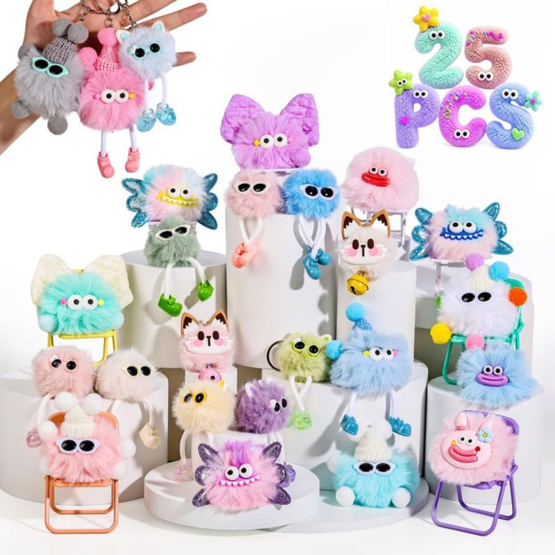 LLAVERO FUNGI FUN MONSTRUO 25 PIEZAS - Encantadores colgantes de peluche