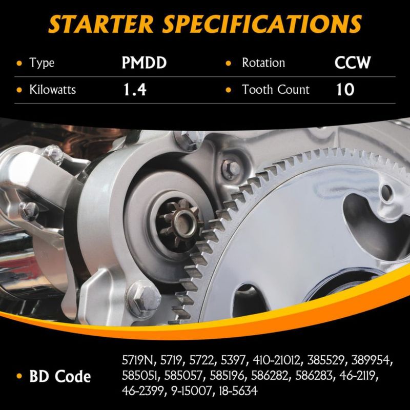 Motor de arranque DynaVim Parts para Johnson/Evinrude 85-140 HP 12 V