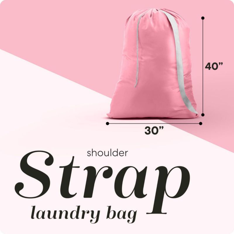 Bolsa de lavandería Handy Laundry 76x102 cm Rosa con correa de hombro