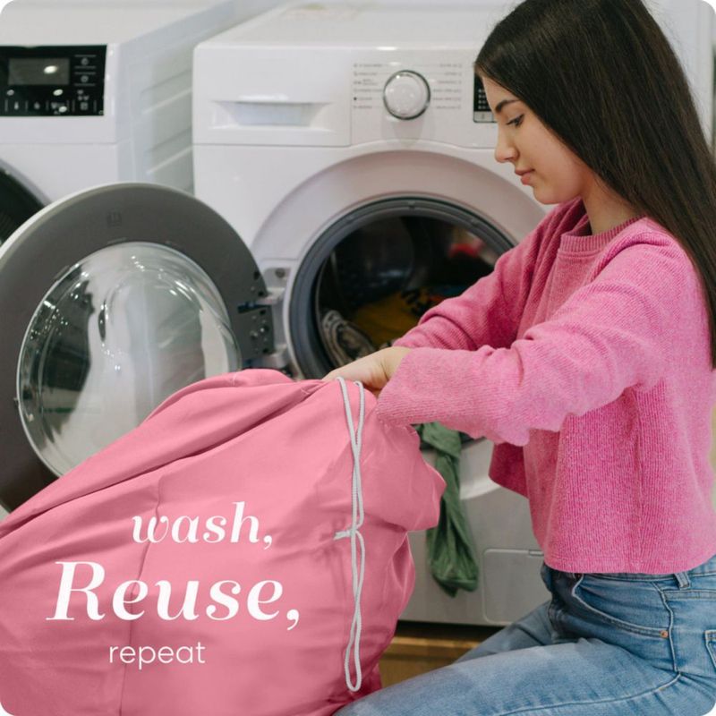 Bolsa de lavandería Handy Laundry 76x102 cm Rosa con correa de hombro
