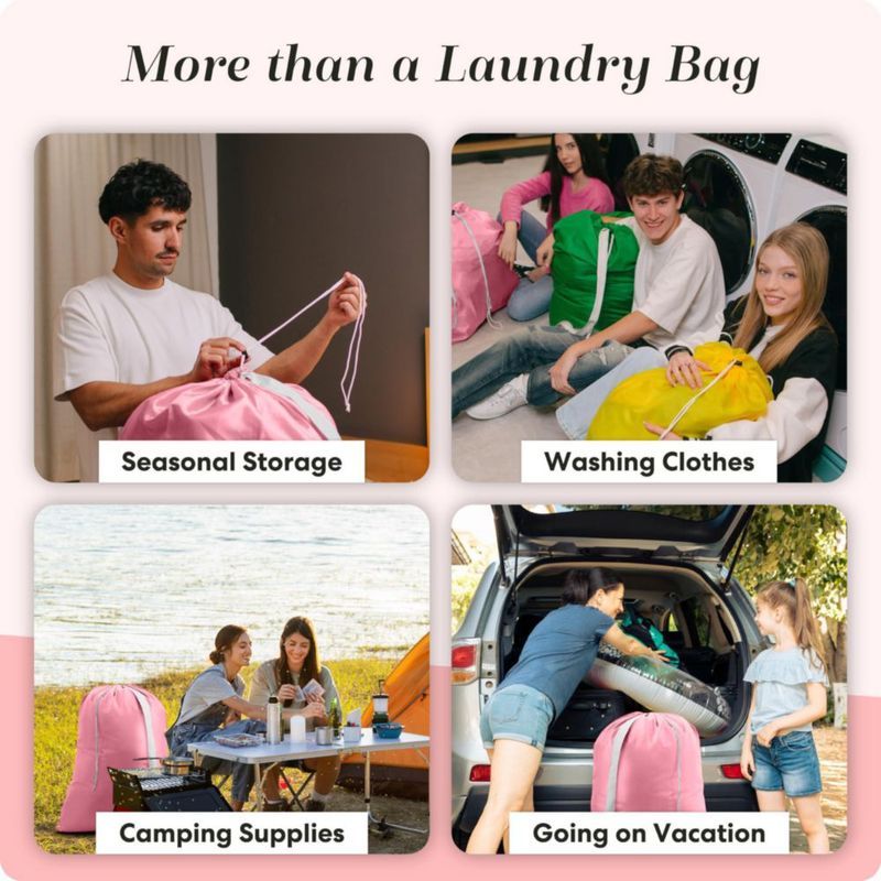 Bolsa de lavandería Handy Laundry 76x102 cm Rosa con correa de hombro