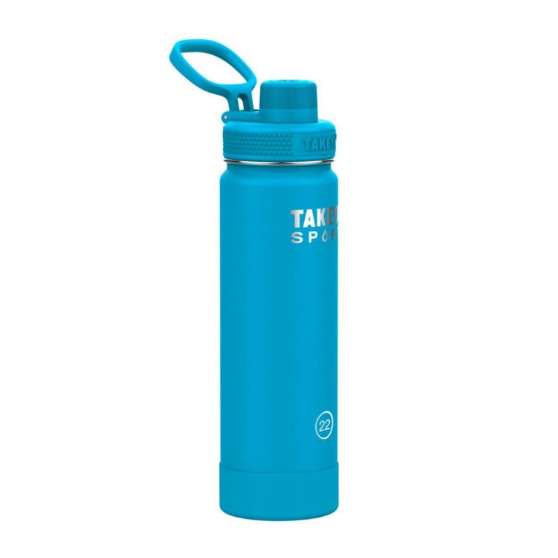 Botella de Agua Takeya 620 ml Champion Blue con Tapa de Pico