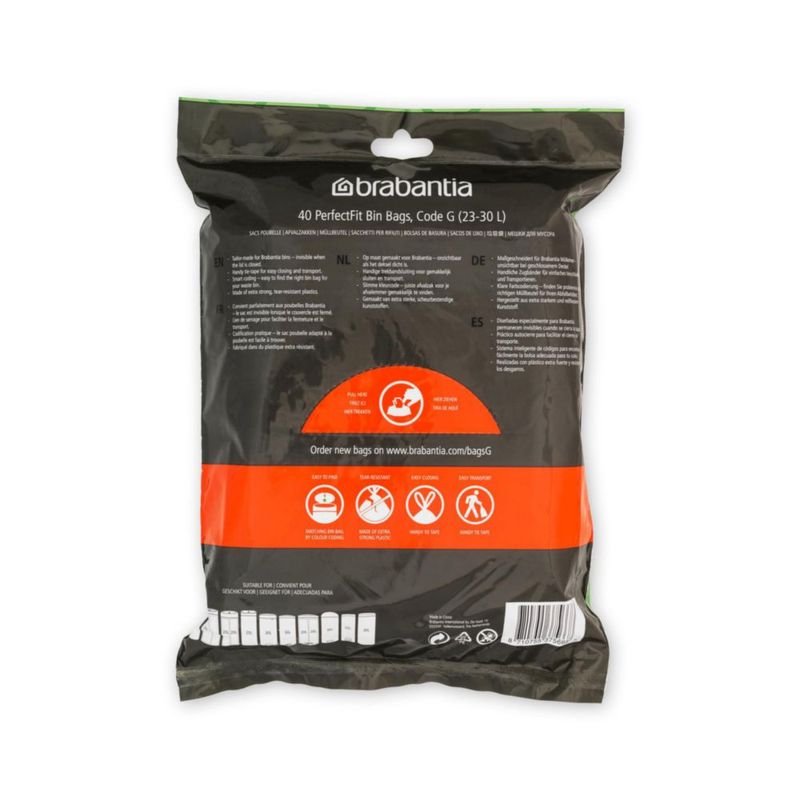 Bolsas para cubos Brabantia 23/30 L con dispensador – Pack de 40 unidades