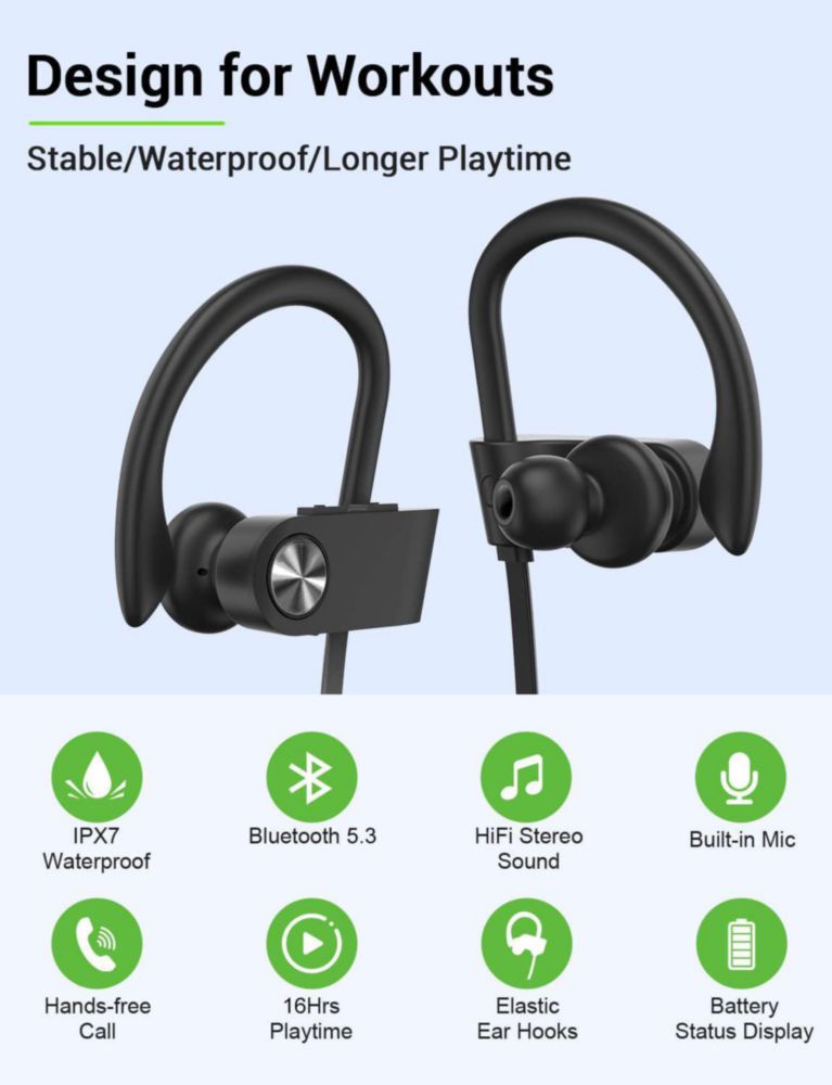 Auriculares Stiive Bluetooth 5.3 Inalámbricos IPX7