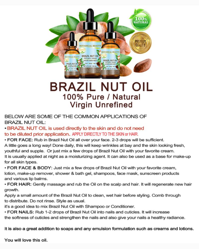 Aceite de Nuez de Brasil Botanical Beauty 30 ml – rostro piel y cabello
