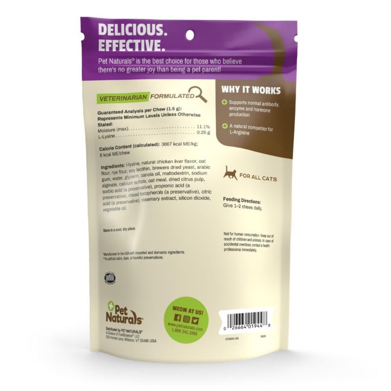 Golosinas de Lisina Pet Naturals 160 unidades Sabor a Pollo