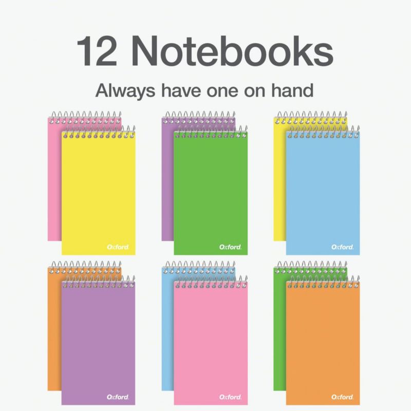 Bloc de notas Oxford 15 cm pack de 12 75 hojas colores pastel