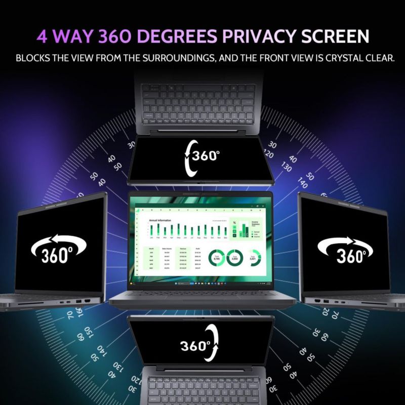 Protector de pantalla Peslv 35 cm 14" de privacidad 4‑vías