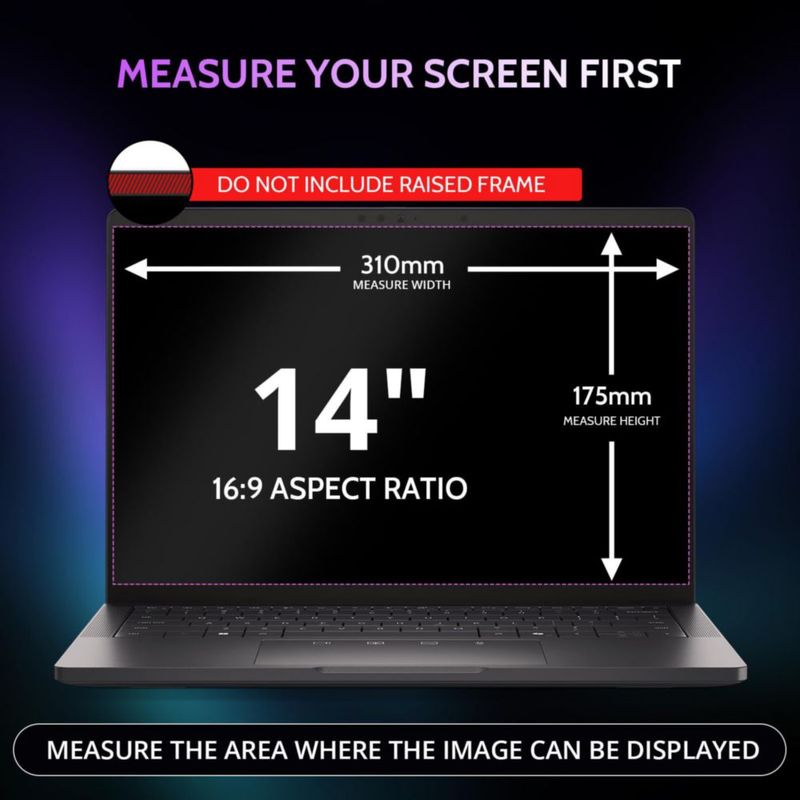 Protector de pantalla Peslv 35 cm 14" de privacidad 4‑vías