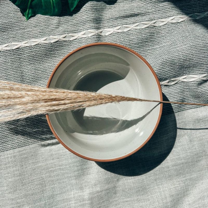 Juego de 4 tazones de cerámica MORA 28 oz color Earl Grey