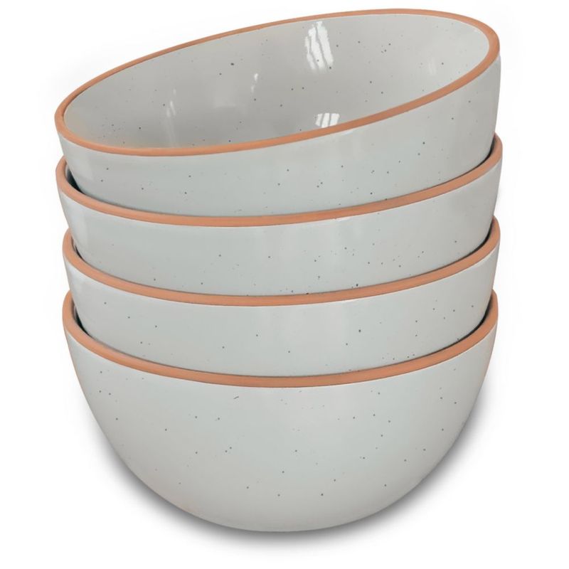 Juego de 4 tazones de cerámica MORA 28 oz color Earl Grey