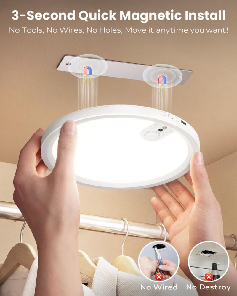 Lámpara de techo recargable Redane LED con sensor de movimiento