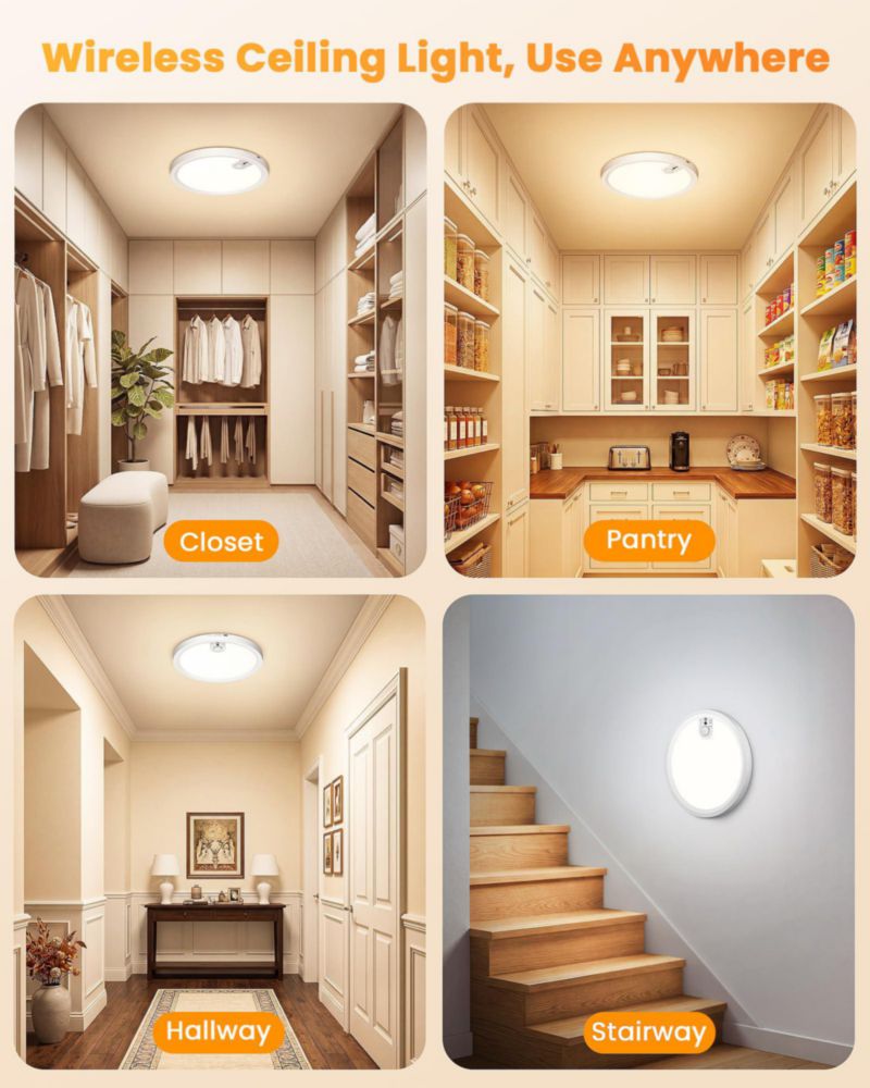 Lámpara de techo recargable Redane LED con sensor de movimiento
