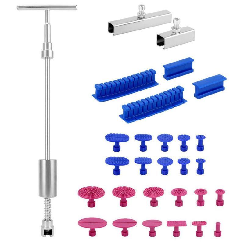 Kit de reparación de abolladuras QWORK 29 piezas 2 en 1 para automóvil