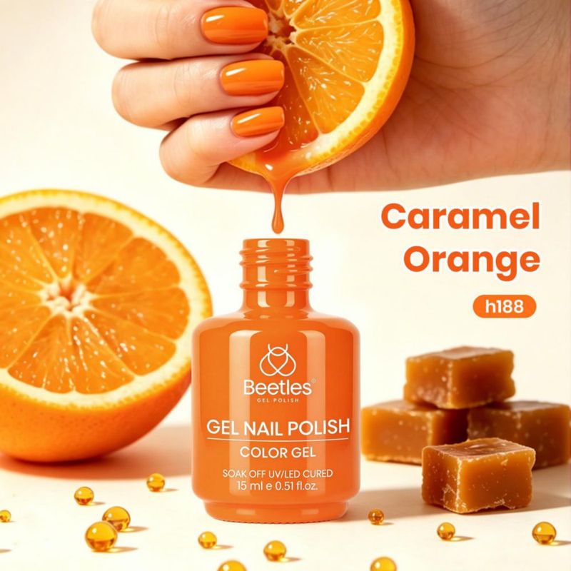 Gel de Uñas Beetles 15 ml Naranja Caramelo
