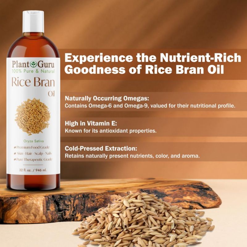 Aceite Portador Plant Guru 59 ml de Aceite de Salvado de Arroz 100 % Puro