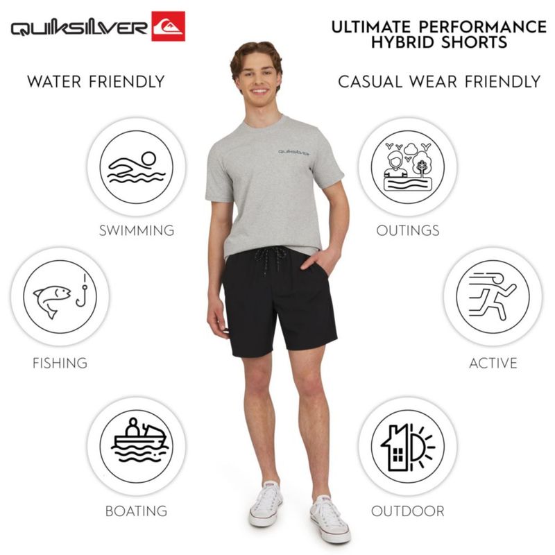 Shorts Quiksilver Regular Fit negro talla pequeña aptos para agua