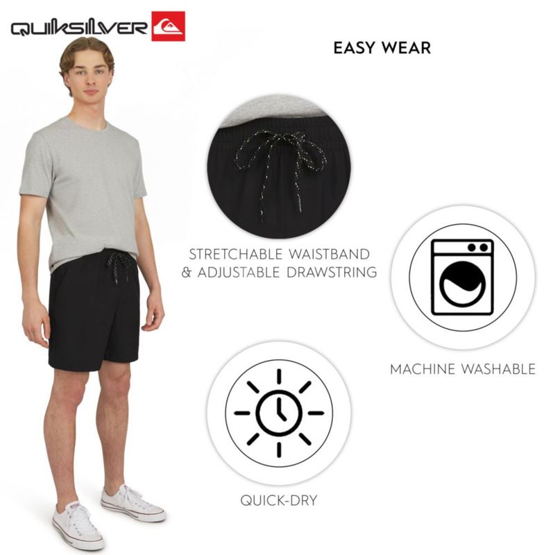 Shorts Quiksilver Regular Fit negro talla pequeña aptos para agua