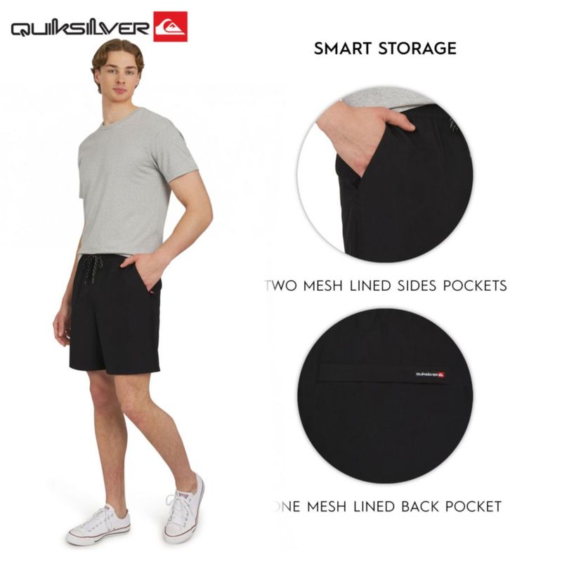 Shorts Quiksilver Regular Fit negro talla pequeña aptos para agua
