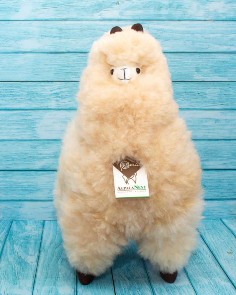 AlpacaNext Peluche de Alpaca 46 cm Beige Ultra‑Suave