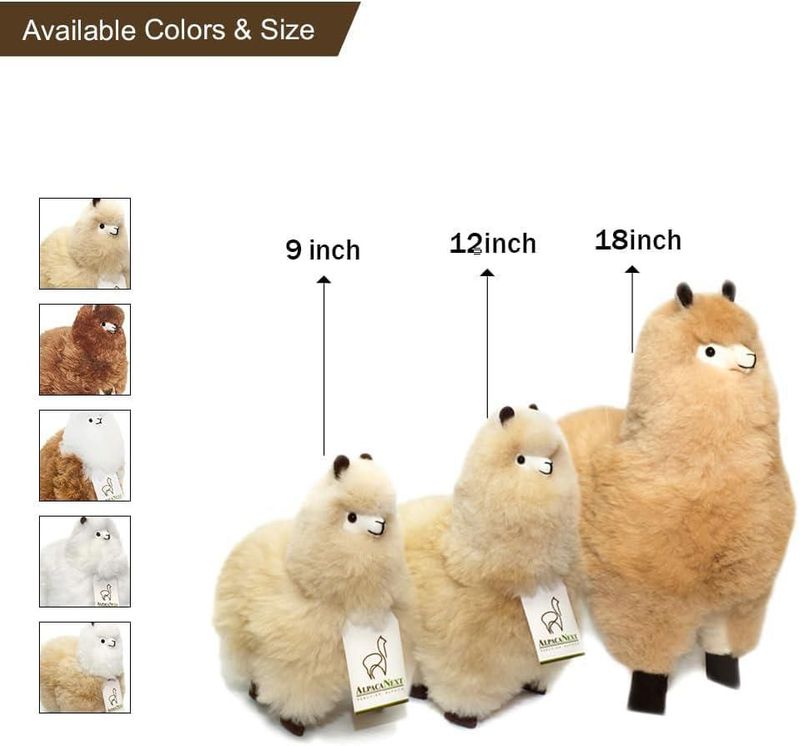 AlpacaNext Peluche de Alpaca 46 cm Beige Ultra‑Suave