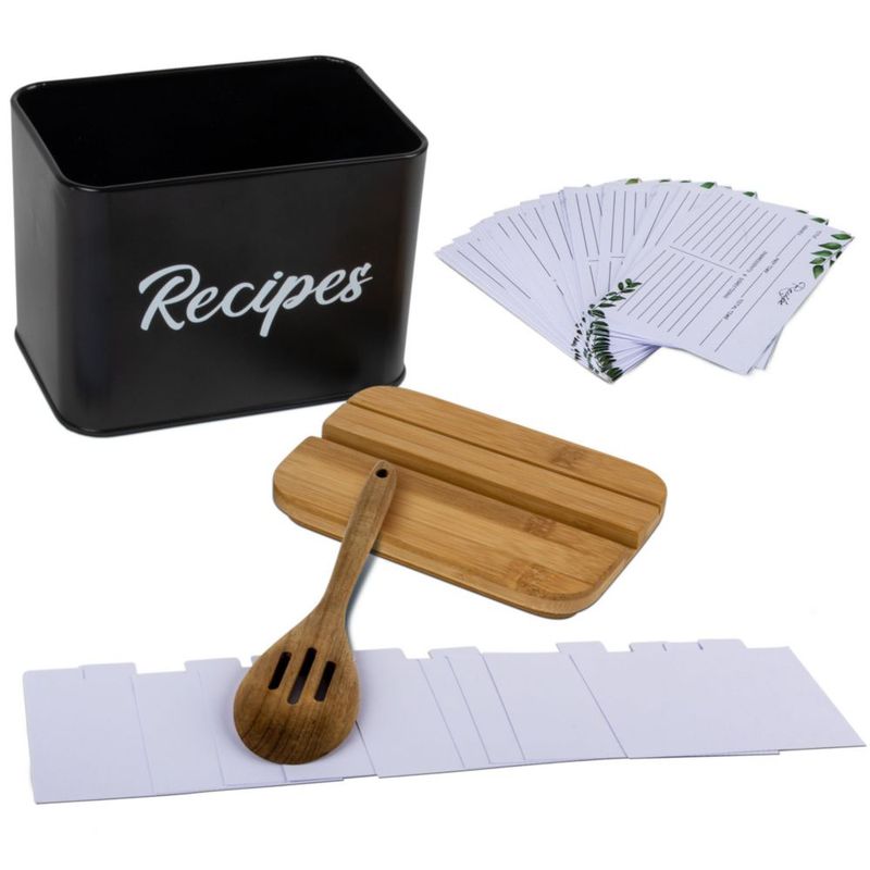 Caja de Recetas ArtEight Negra 10x15 cm 25 Tarjetas + Divisores