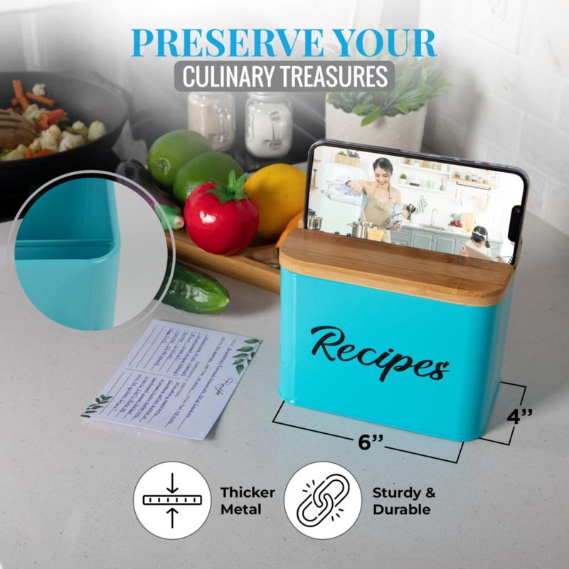 Caja de Recetas ArtEight Negra 10x15 cm 25 Tarjetas + Divisores