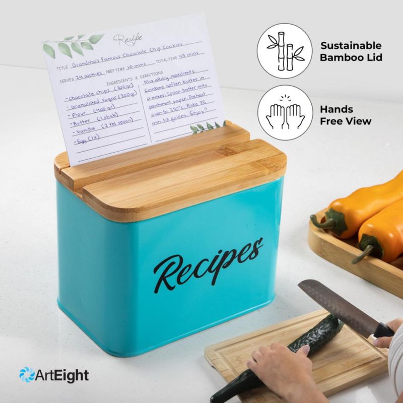 Caja de Recetas ArtEight Negra 10x15 cm 25 Tarjetas + Divisores