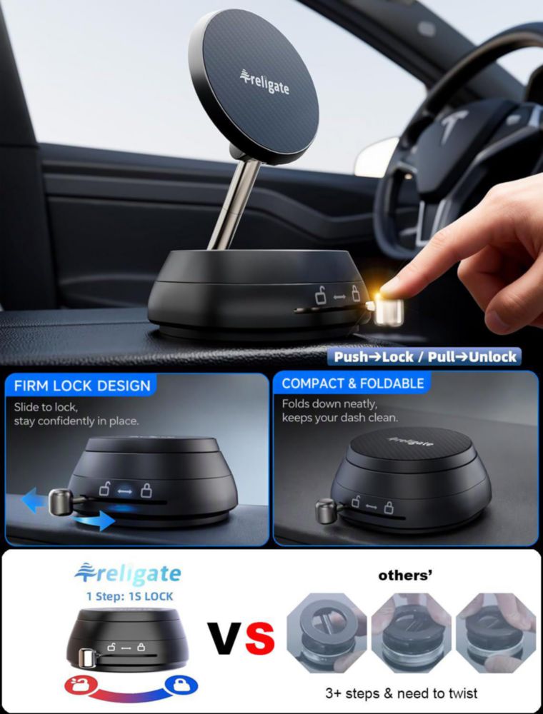 Soporte de coche Treligate MagSafe con succión al vacío
