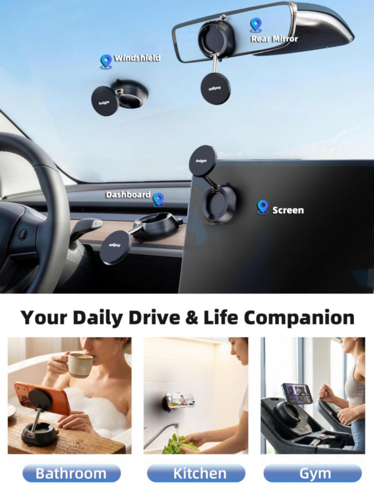 Soporte de coche Treligate MagSafe con succión al vacío