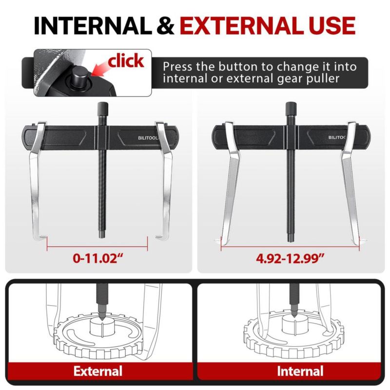 Extractor de engranajes y rodamientos BILITOOLS 30 cm 2 mordazas