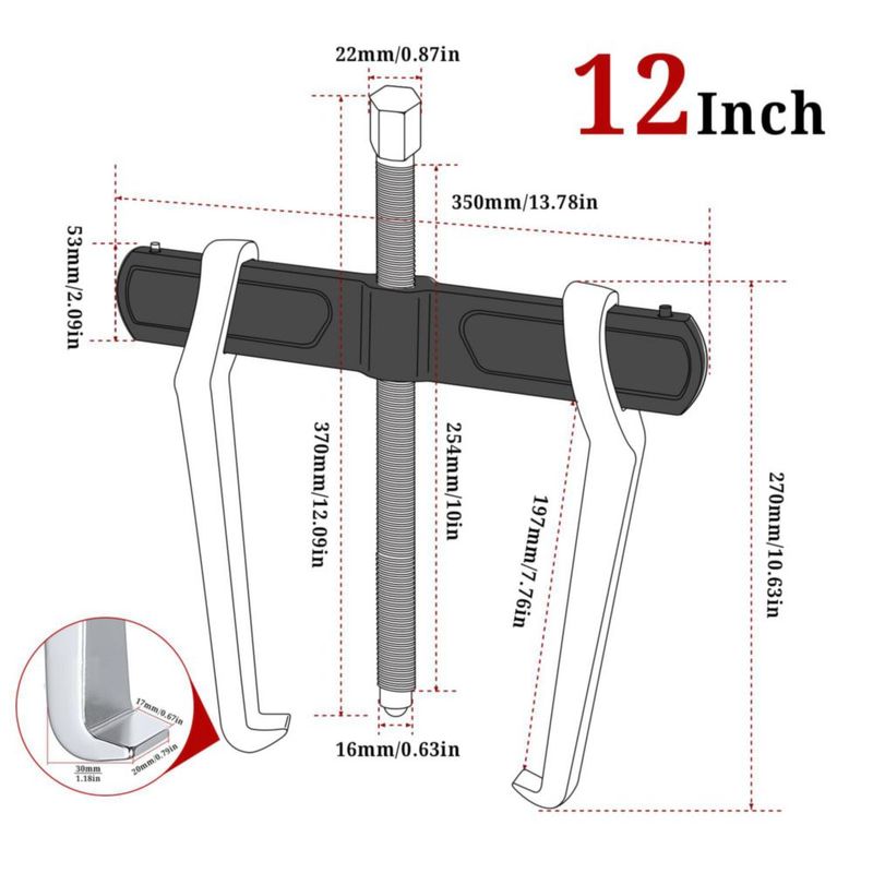 Extractor de engranajes y rodamientos BILITOOLS 30 cm 2 mordazas