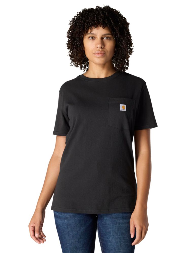 Camiseta Carhartt para Mujer Talla S Negra con Bolsillo