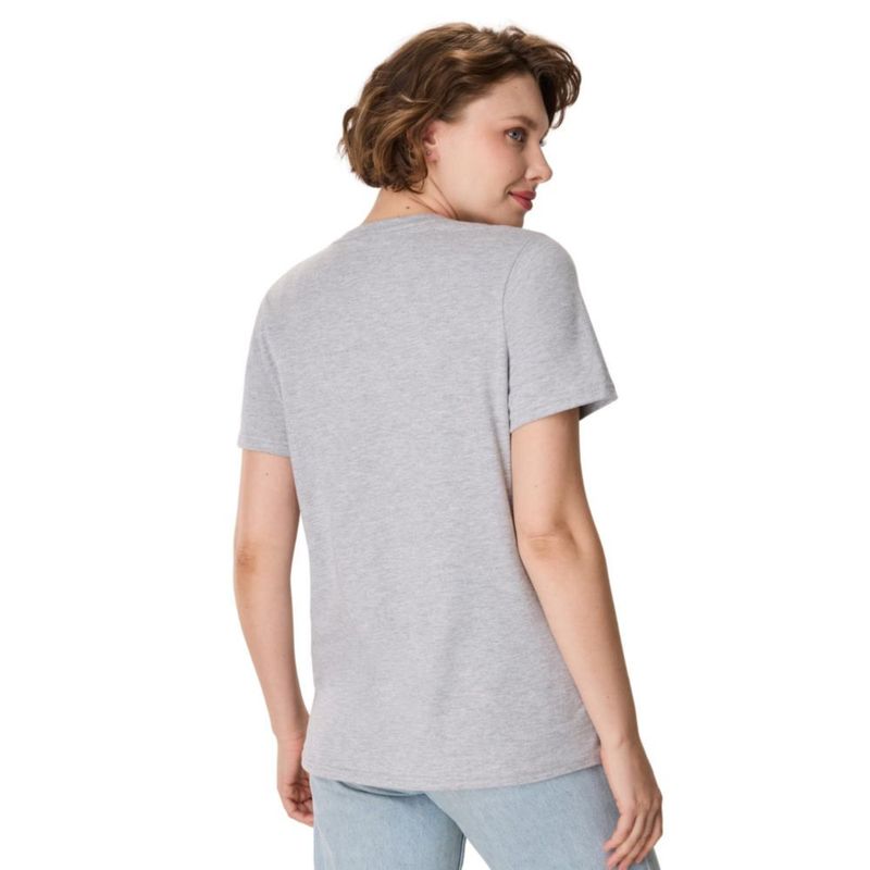 Camiseta Hanes Mujer Talla M Light Steel Manga Corta