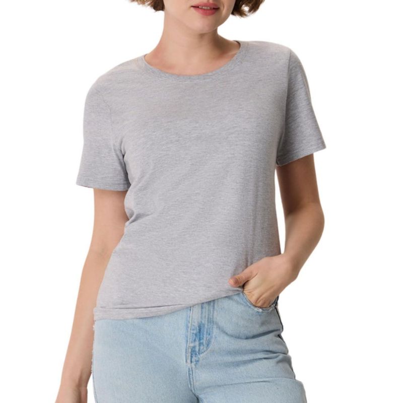 Camiseta Hanes Mujer Talla M Light Steel Manga Corta