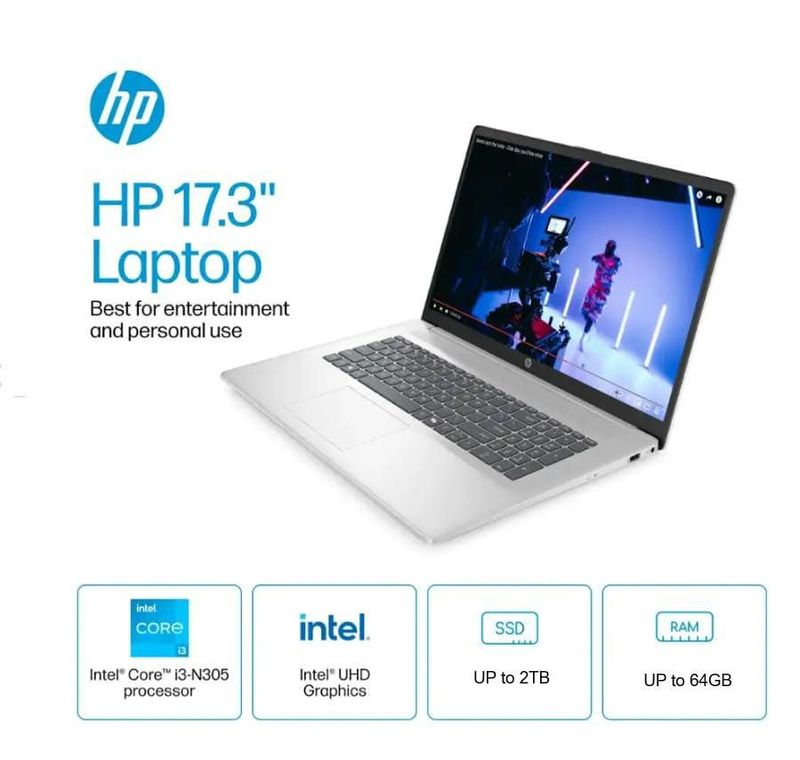 Laptop HP 2025 Premium 17.3" HD+ i3-305 16 GB 1 TB SSD