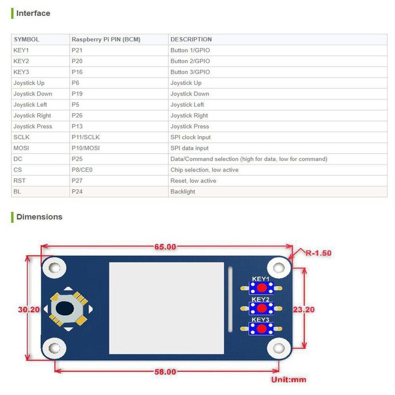 Pantalla LCD Waveshare 13" 240x240 SPI para Raspberry Pi
