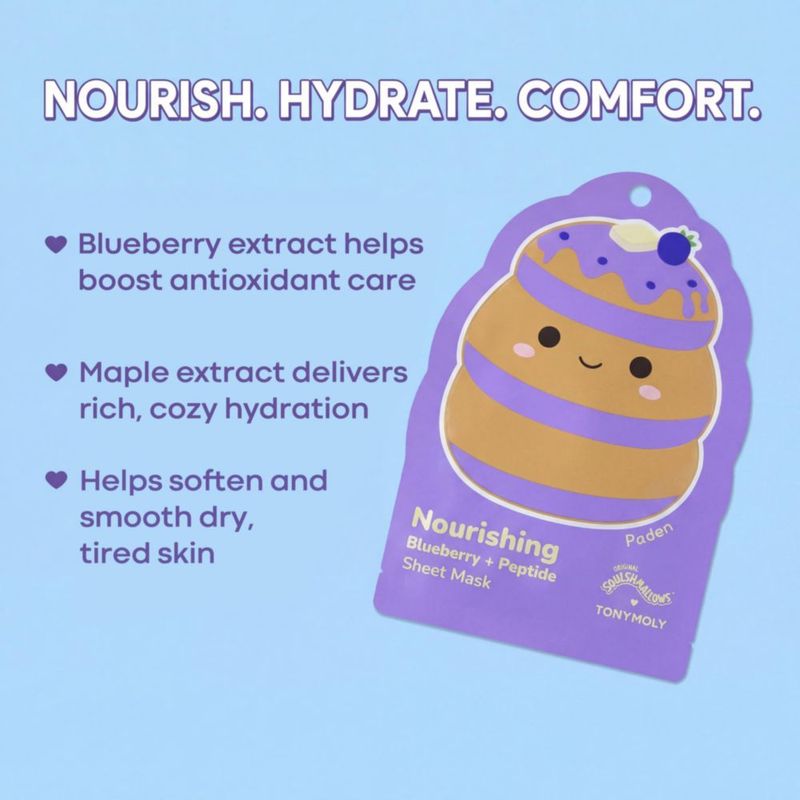 Mascarilla de hoja TONYMOLY x Squishmallows Paden Nutritiva