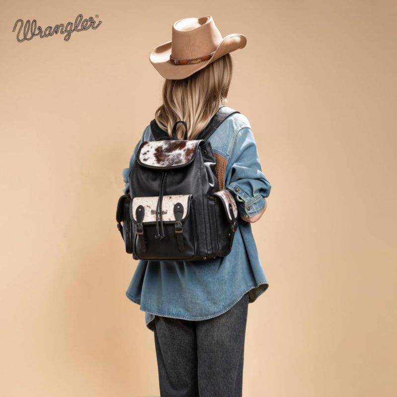 Mochila Montana West 36x13x30 cm Cuero de Vaca estilo Western