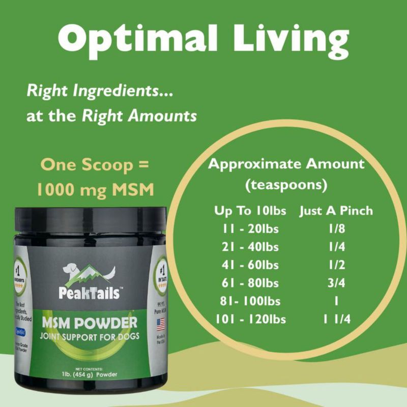 Polvo de MSM KALA HEALTH 454 g para perros (1 lb)