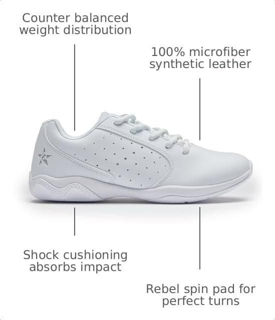 Zapatillas de animación Rebel Athletic 25 cm blancas para mujer