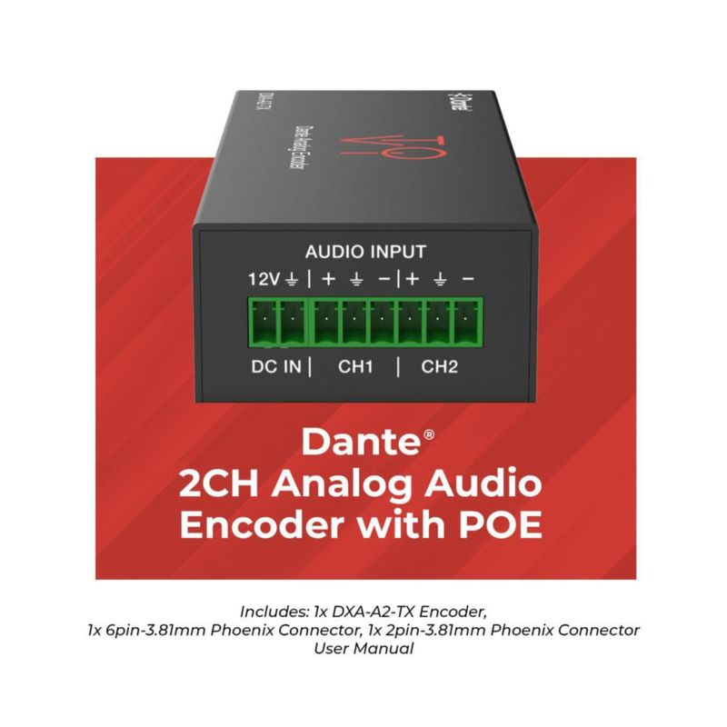 Codificador de audio OREI de 2 canales Dante/AES67